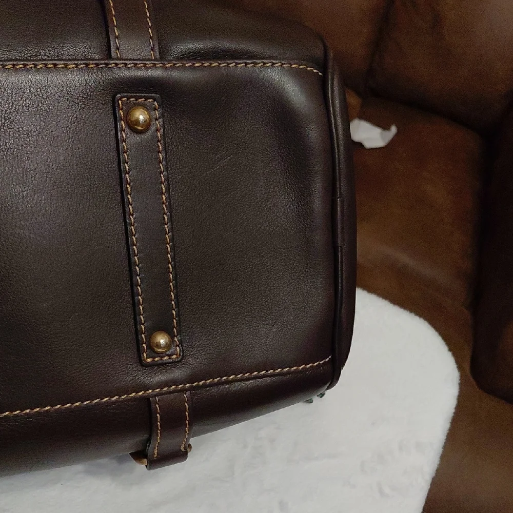 Dooney & Bourke Large Florentine Satchel With Wallet In Brown Tmoro - Picture 4 of 15